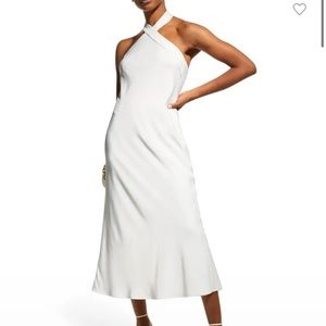 Aidan by Aidan Mattox bias-cut cocktail dress (white)